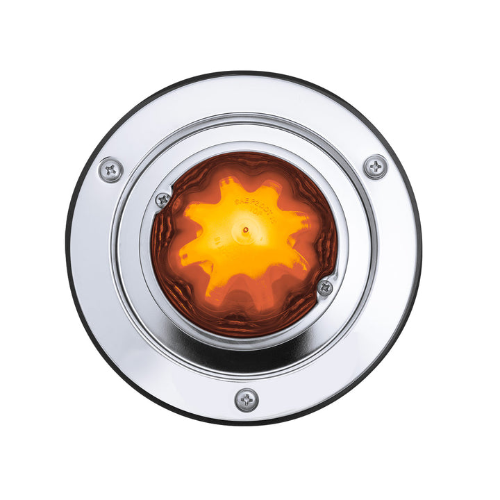 9 LED Dual Function GloLight Watermelon Sleeper Bunk Kit With 304 Stainless Steel Bezel - Amber LED/Amber Lens