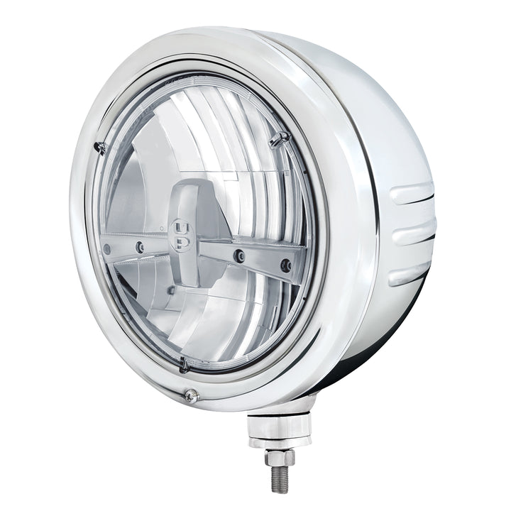 Stainless Classic Embossed Stripe Headlight Housing With 7" 5 - LED Headlight