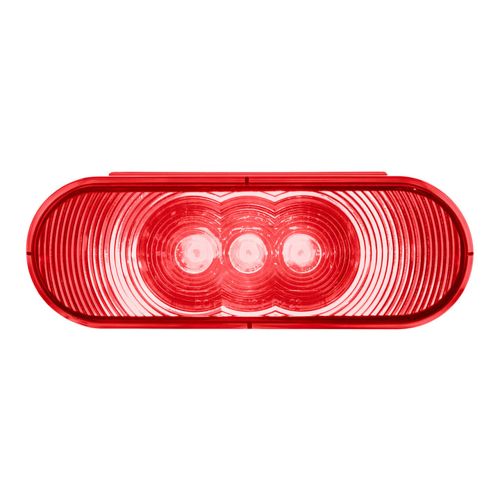 3 LED 6" Oval Light (Stop, Turn, &amp; Tail) - Red LED/Red Lens