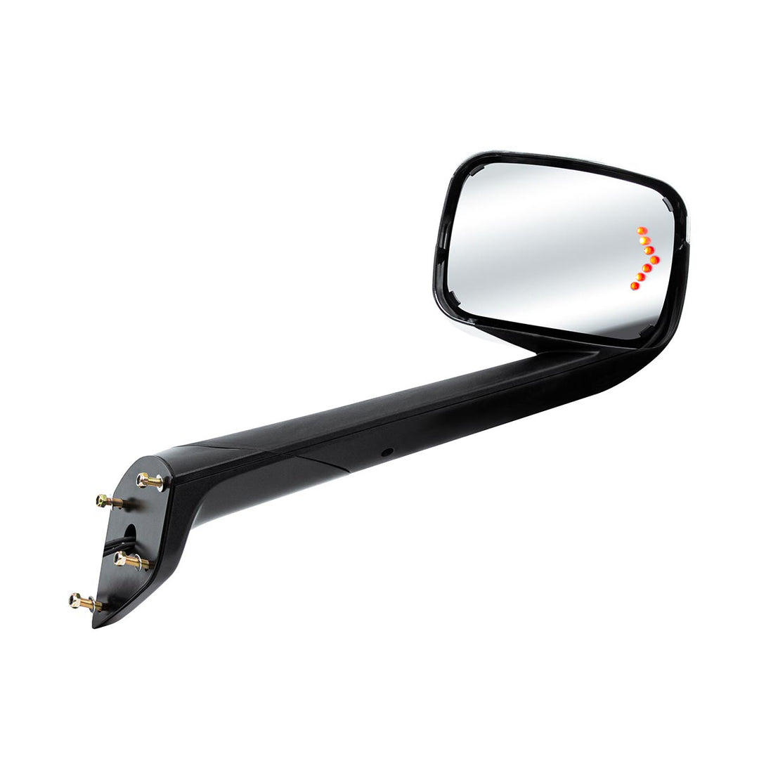 Hood Mirror Assembly W/LED Lights On Mirror Cover &amp; Glass For 2018-2025 Cascadia - Heated/Passenger