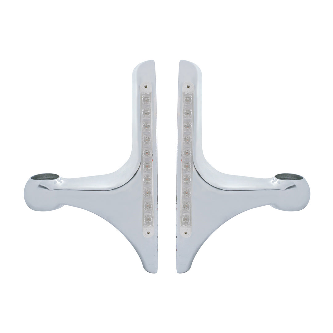 LED Headlight Bracket - 10 Amber LED/Clear Lens (Pair)
