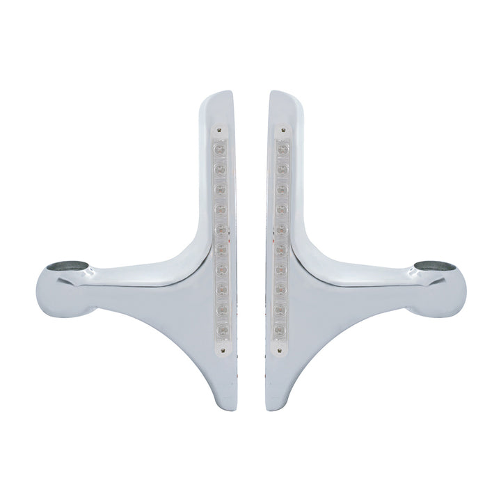 LED Headlight Bracket - 10 Amber LED/Clear Lens (Pair)