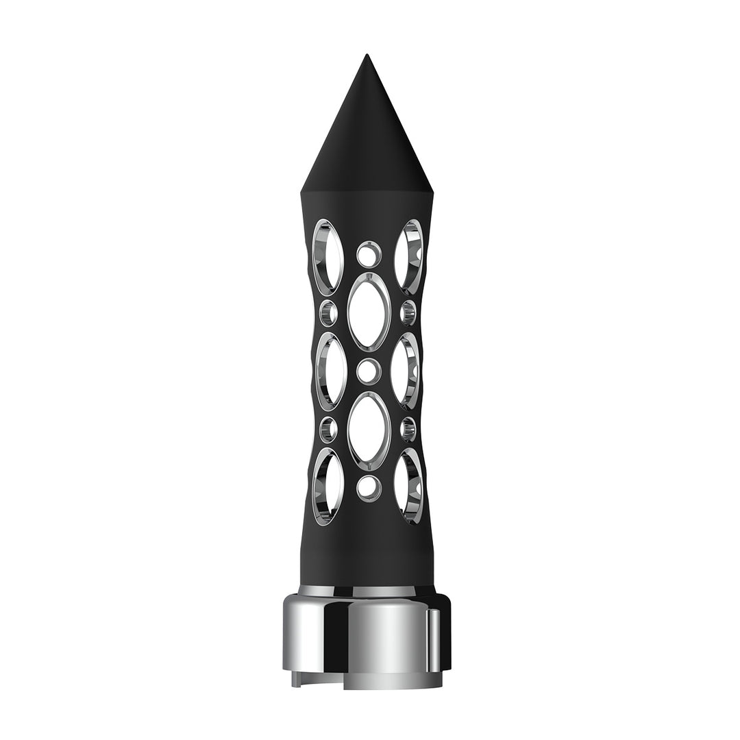 Thread-On Daytona Style Spike Gearshift Knob With LED 9/10 Speed Adapter - Black/White LED