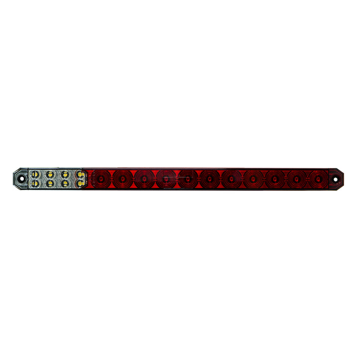 17" 27 LED Low Profile Light Bar (Stop, Turn &amp; Tail) With Back-Up Light - Red &amp; White LED/ Clear Lens
