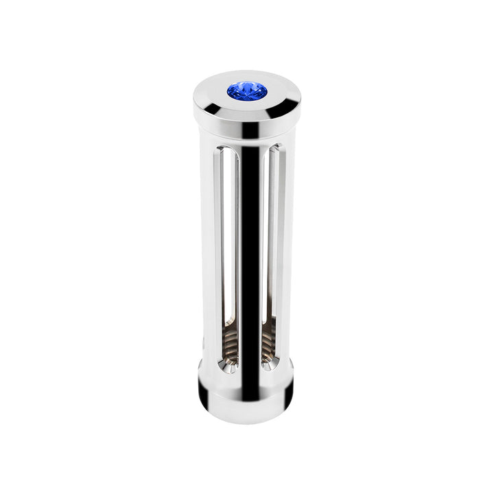 M30 x 3.5 Thread-On Sonoma Style Gearshift Knob - Blue Crystal/Chrome