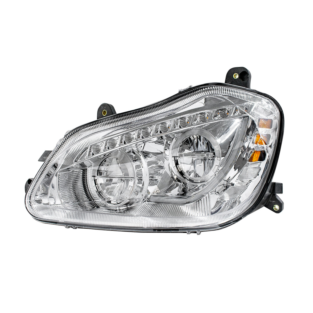 High Power 45 LED Chrome Headlight With Sequential Turn Signal For 2013-2021 Kenworth T680 - Driver