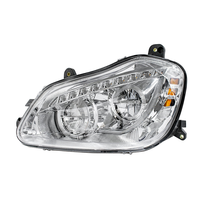 High Power 45 LED Chrome Headlight With Sequential Turn Signal For 2013-2021 Kenworth T680 - Driver