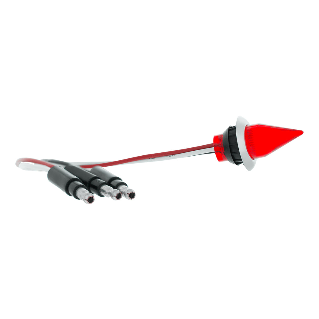 4 LED Dual Function 3/4" Mini Spike Light With Stainless Steel Bezel (Clearance/Marker) - Red LED/Red Lens