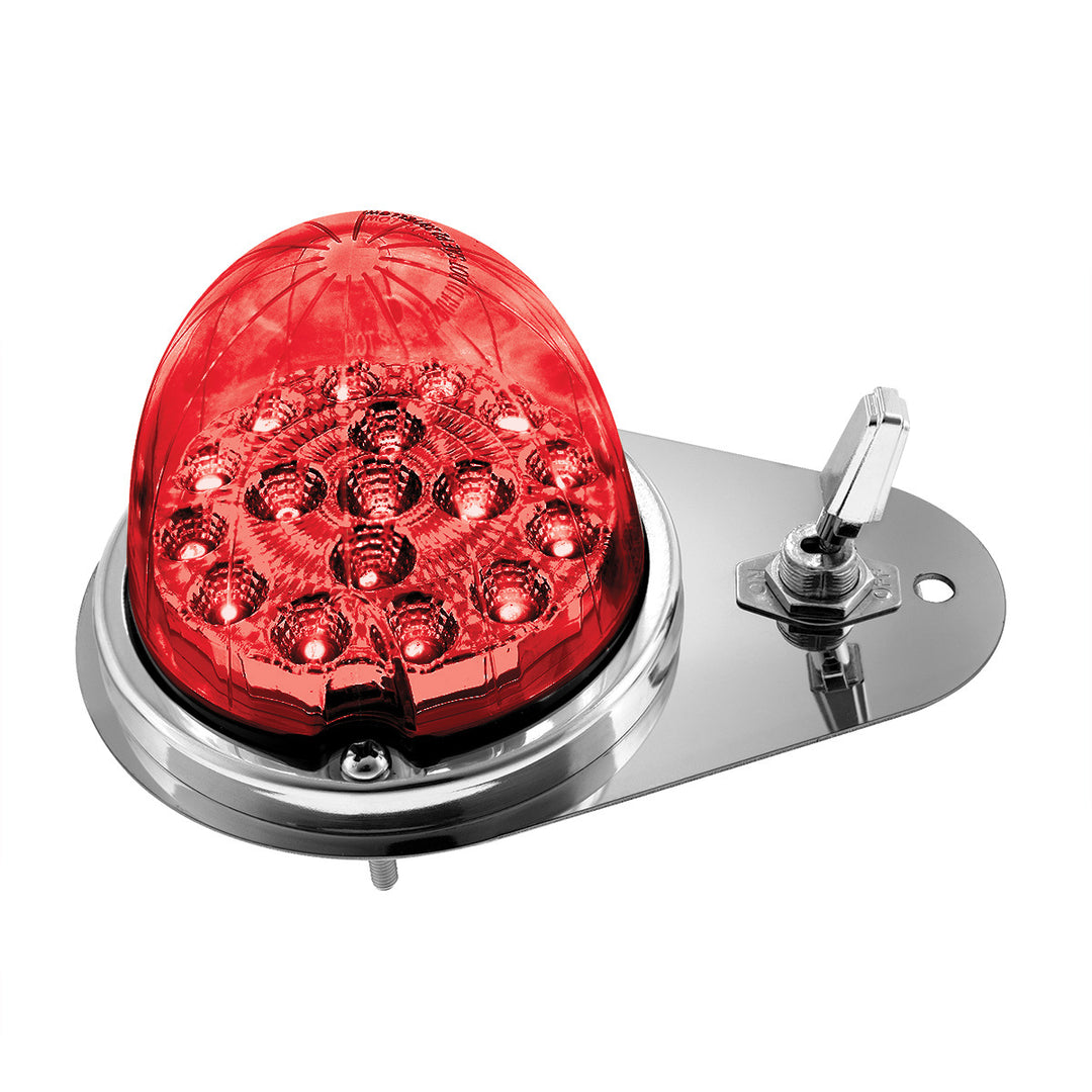 304 Stainless Steel Above Door Dome Light Kit W/ 17 LED Double Fury Watermelon For 1994-2025 KW W900 - Amber &amp; Red LED