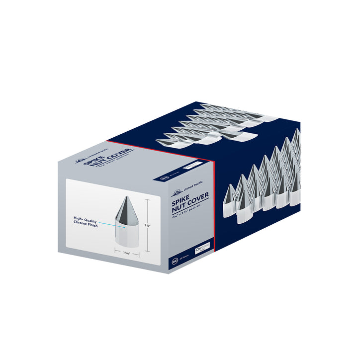 15/16" x 2-1/2" Chrome Plastic Spike Nut Cover - Push-On (Color Box of 60)