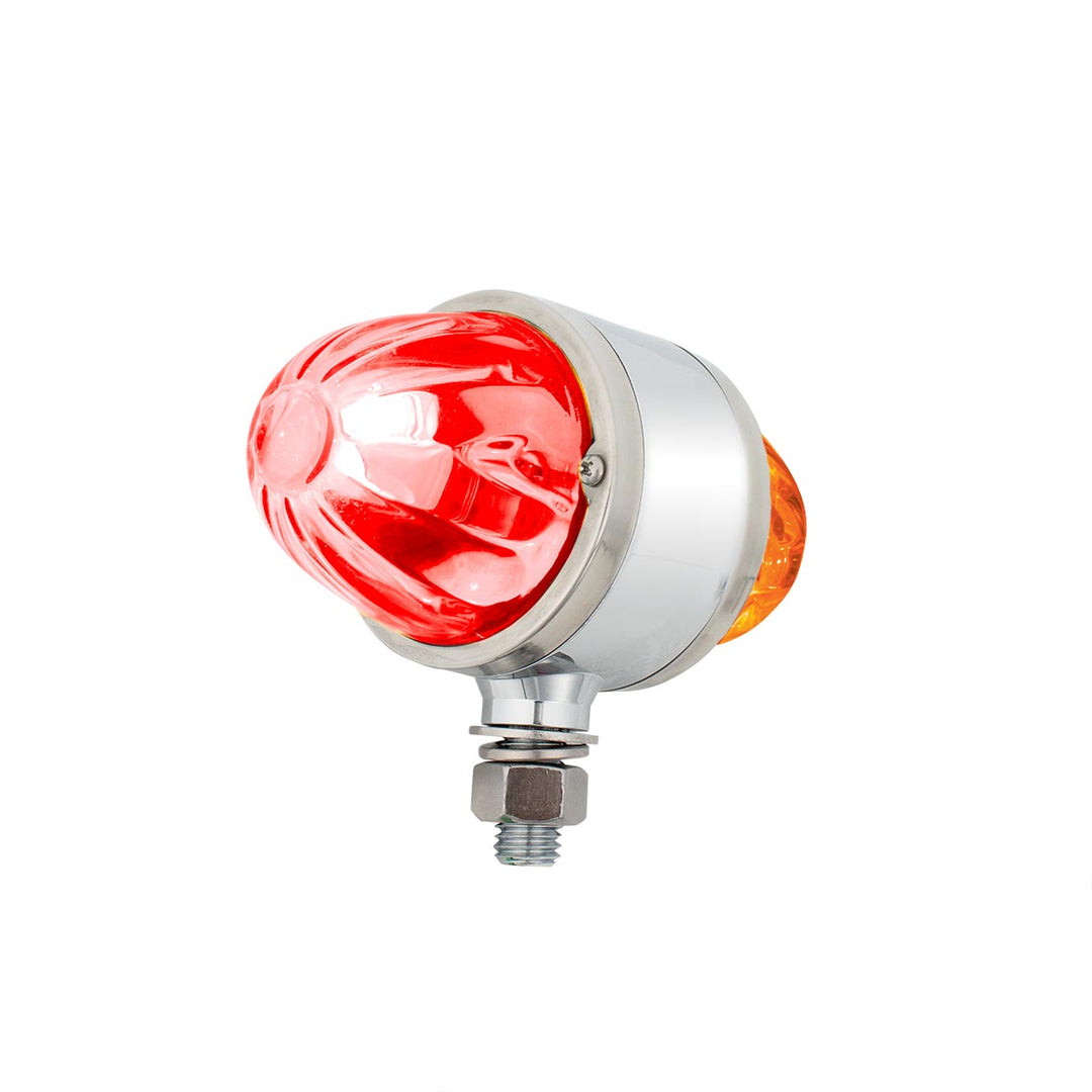 UltraBurst Chrome Double Face Glass Watermelon Light - Amber &amp; Red LED/Clear Lens