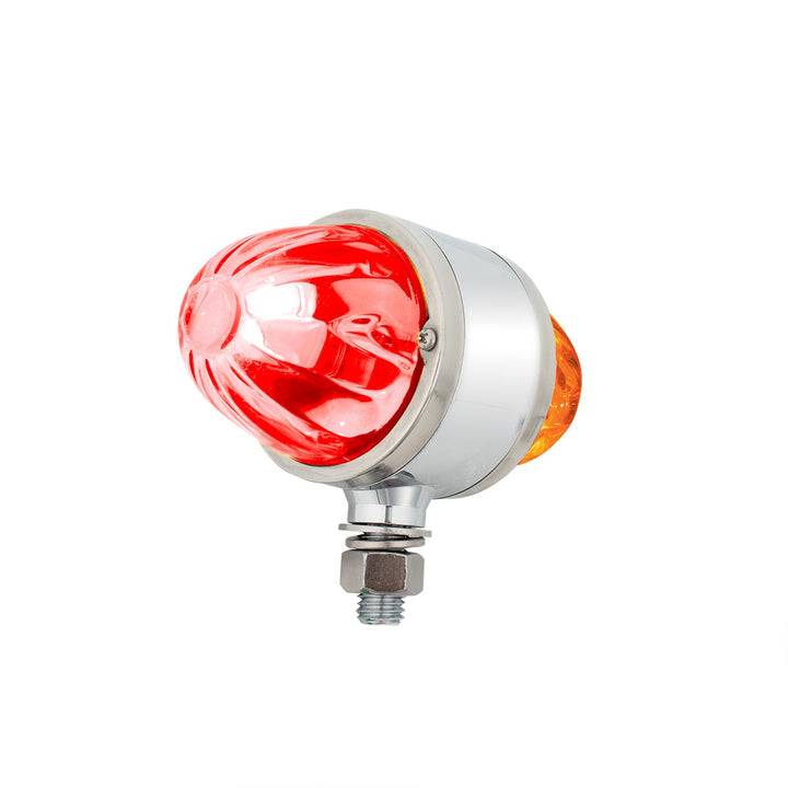 UltraBurst Chrome Double Face Glass Watermelon Light - Amber &amp; Red LED/Clear Lens