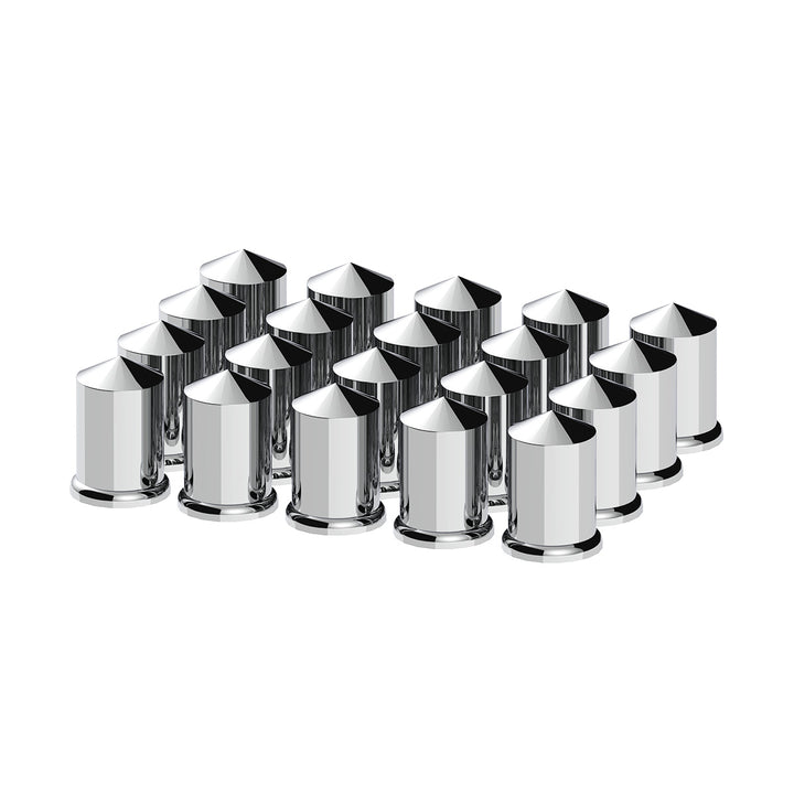 1-1/2" x 3" Chrome Plastic Pointed Nut Covers - Push-On (20-Pack)