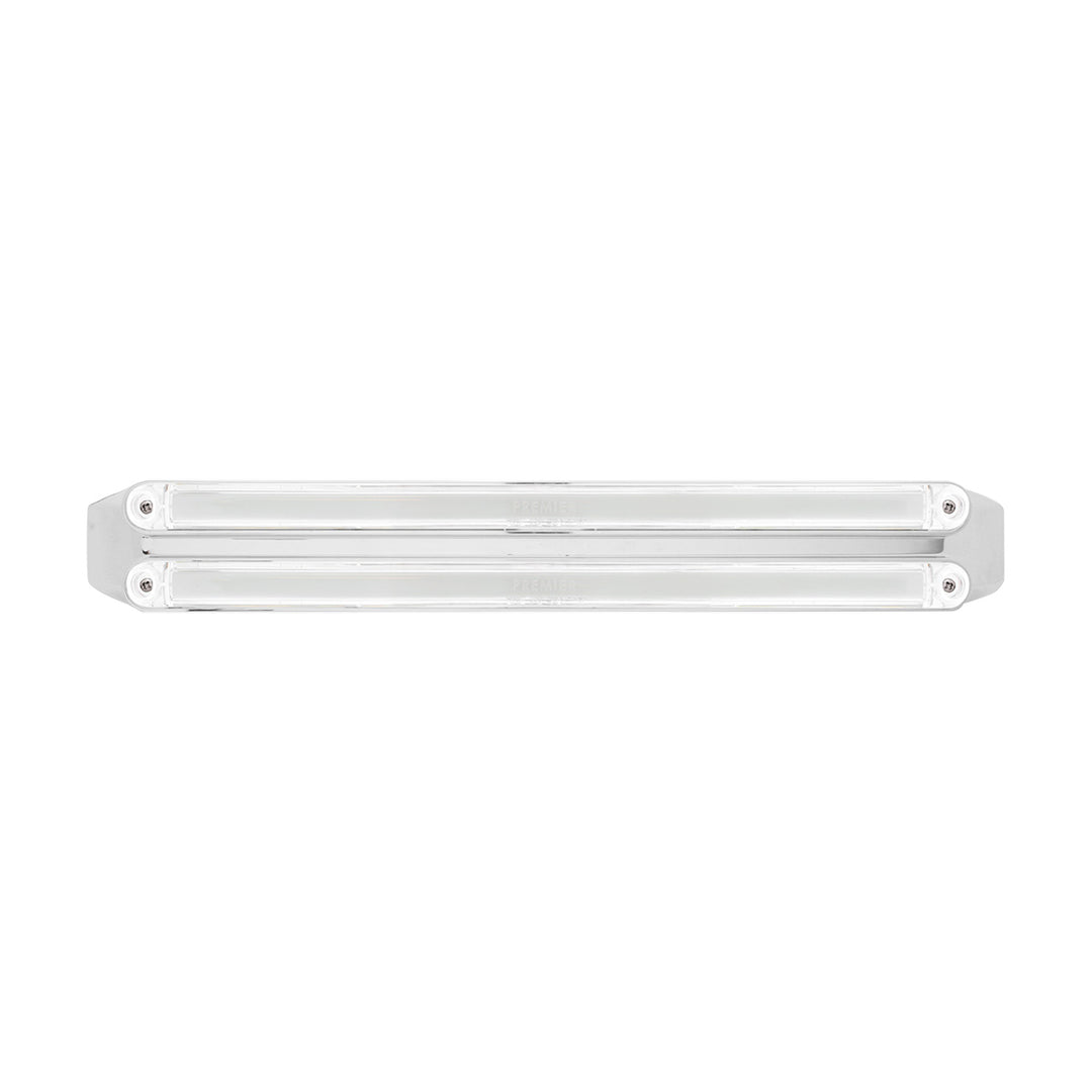 Dual 24 LED Dual Function 12" GloLight Bar With Bezel - Amber LED/Clear Lens