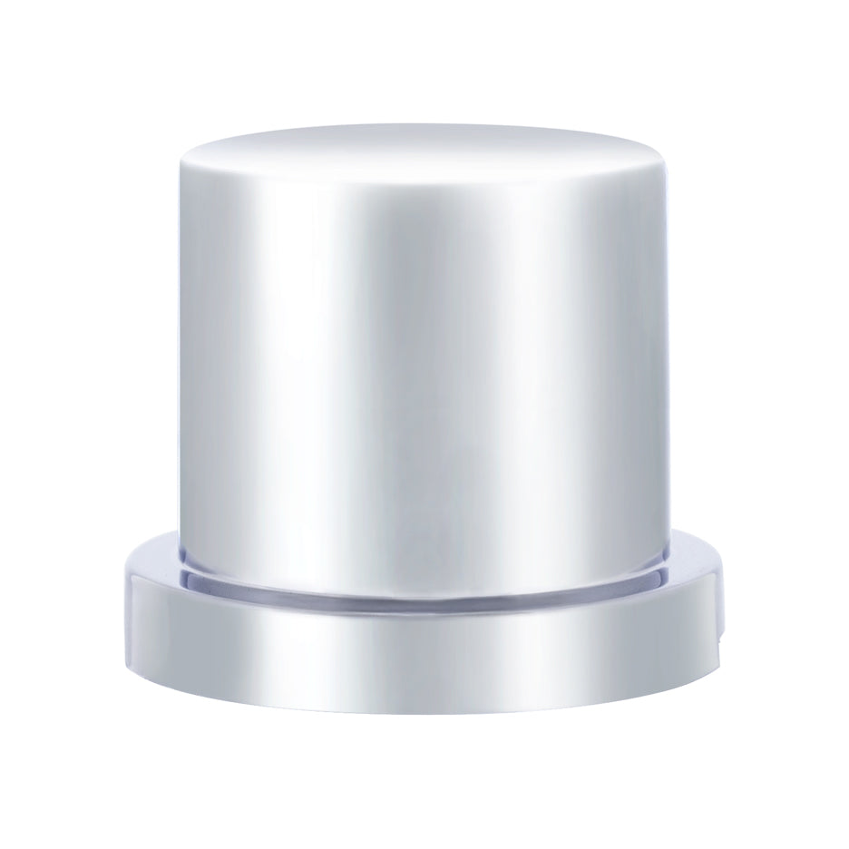 1-1/8" x 1-1/2" Chrome Plastic Flat Top Nut Cover - Push-On (Bulk)