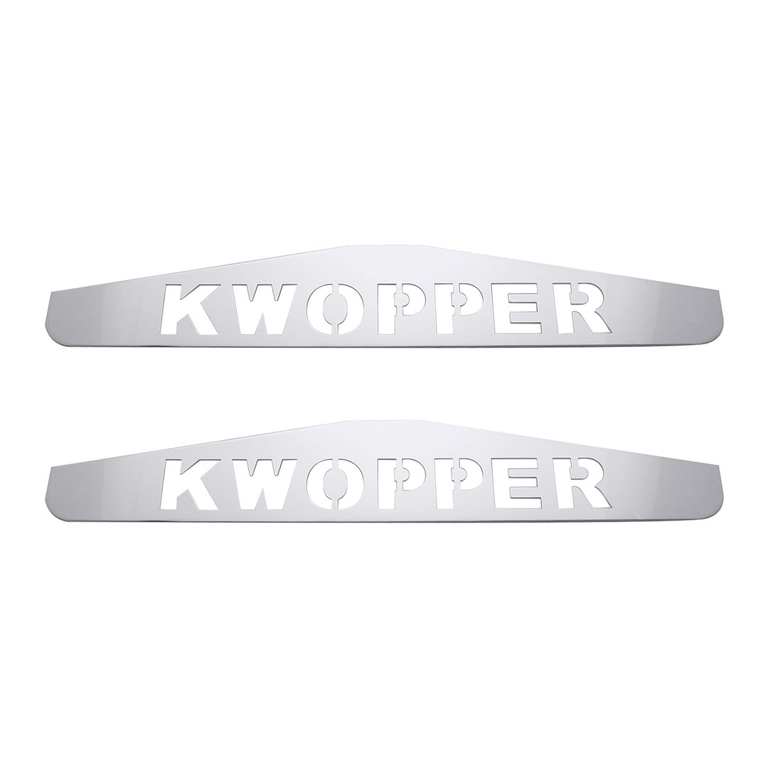 4" x 24" Chrome Kwopper Bottom Mud Flap Plate - Welded Stud (Card of 2)
