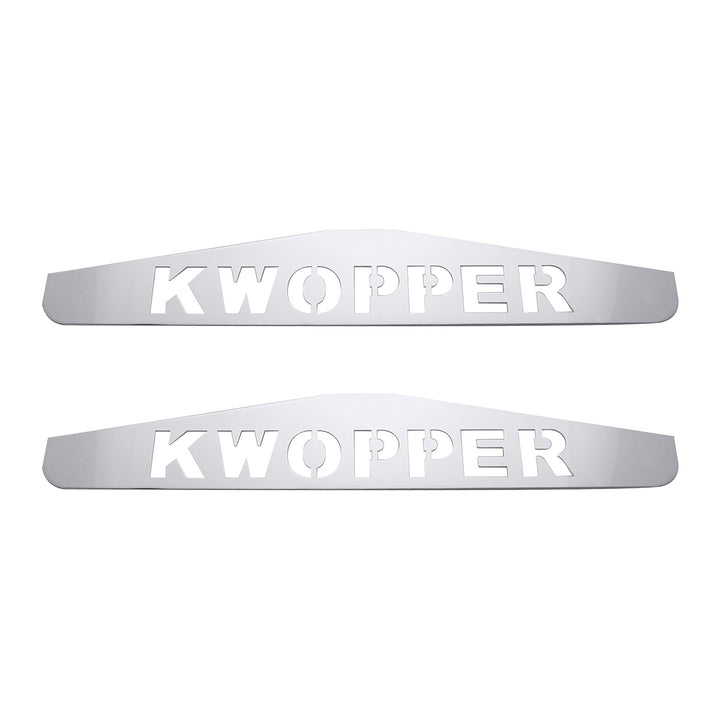 4" x 24" Chrome Kwopper Bottom Mud Flap Plate - Welded Stud (Card of 2)