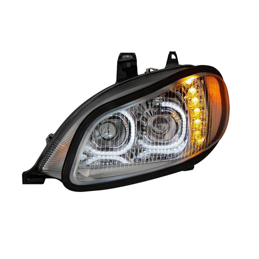 Chrome LED Projection Headlight Assembly For 2003-2024 Freightliner M2 - Driver