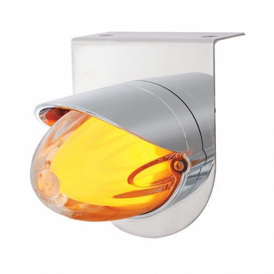 Stainless Steel Bracket With 9 LED Dual Function GloLight Watermelon Grakon 1000 Light &amp; Visor - Amber LED/ Clear Lens