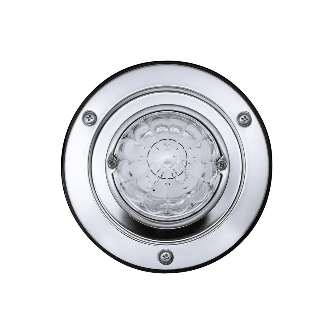 17 LED Dual Function Watermelon Sleeper Bunk Kit With 304 Stainless Steel Bezel - Amber LED/Clear Lens