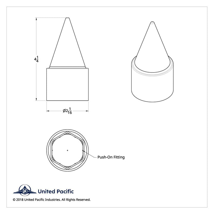 1-1/2" x 4-1/4" Chrome Plastic Stiletto Nut Covers - Push-On (10-Pack)