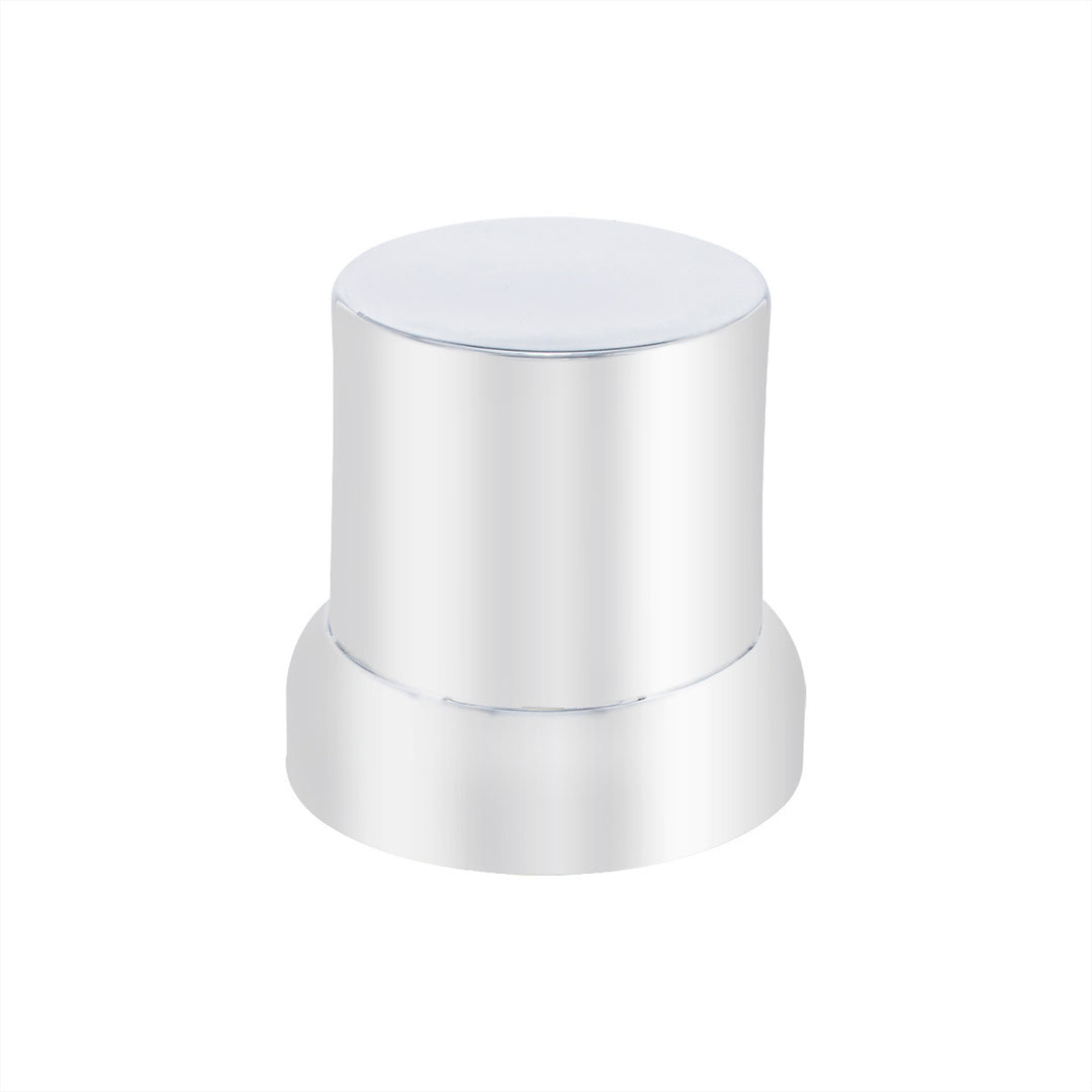 33mm X 2" Chrome Plastic Flat Top Nut Cover With Flange - Push-On (Bulk)