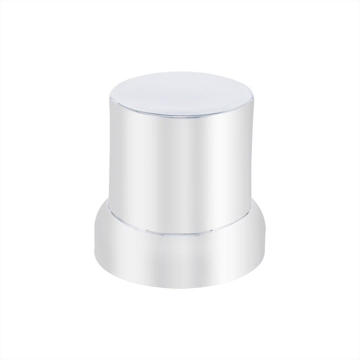 33mm X 2" Chrome Plastic Flat Top Nut Cover With Flange - Push-On (Bulk)