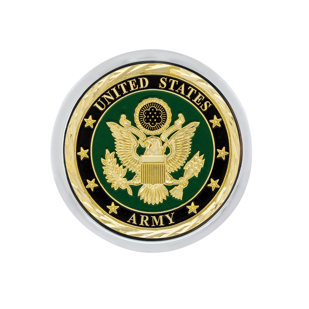 Deluxe Military Medallion Air Valve Knobs - Army