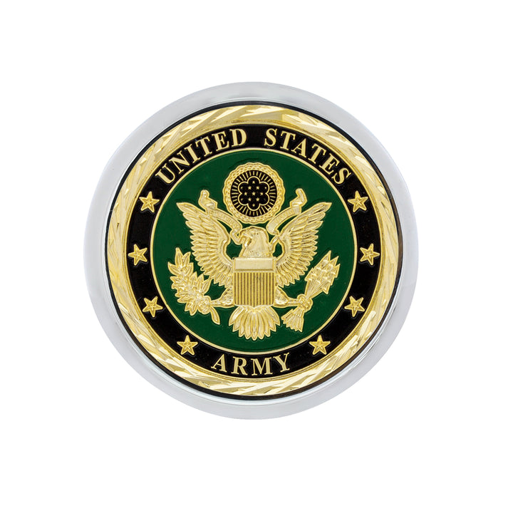 Deluxe Military Medallion Air Valve Knobs - Army