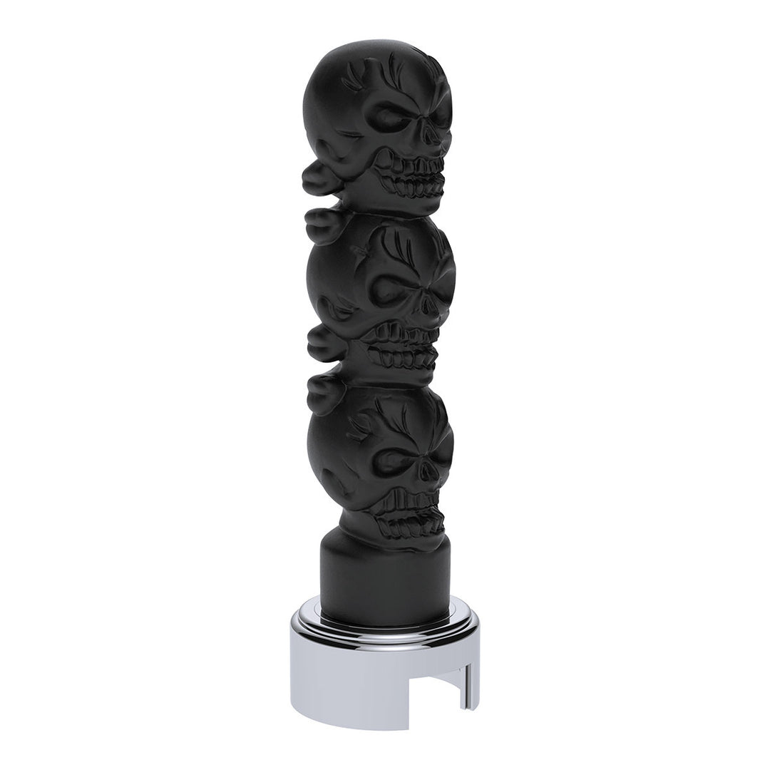 Thread-On 3 - Skull Gearshift Knob With Adapter For Eaton - Fuller 13/15/18 Speed Shifter - Matte Black
