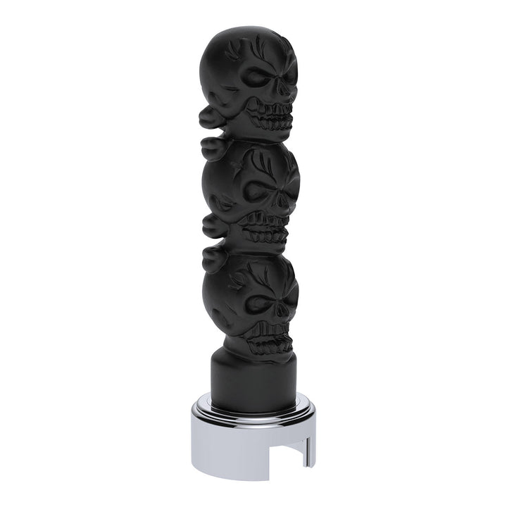 Thread-On 3 - Skull Gearshift Knob With Adapter For Eaton - Fuller 13/15/18 Speed Shifter - Matte Black