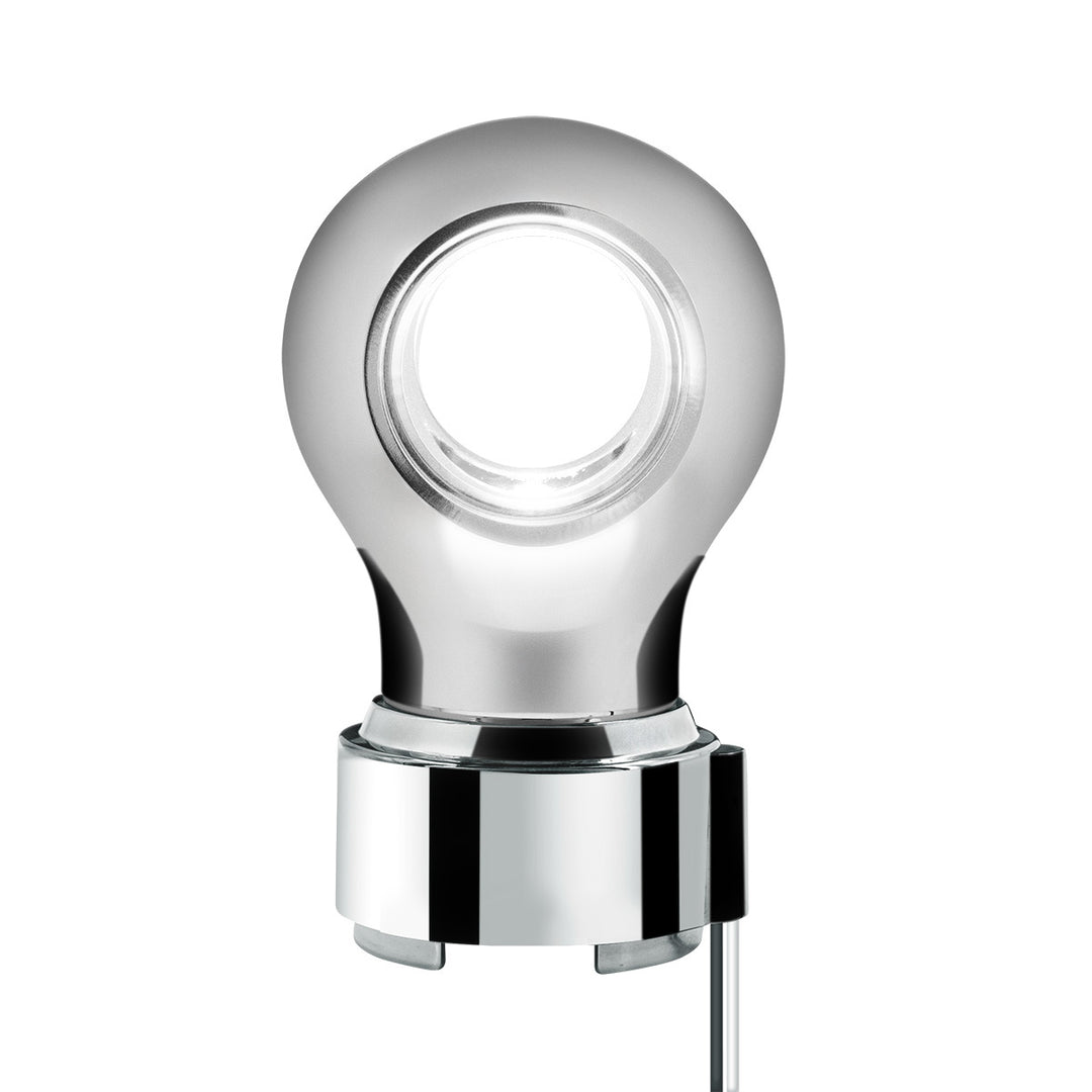 Thread-On Chrome Charlotte Style Gearshift Knob With LED 9/10 Speed Adapter - White LED