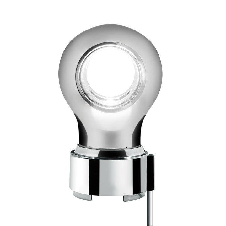 Thread-On Chrome Charlotte Style Gearshift Knob With LED 9/10 Speed Adapter - White LED