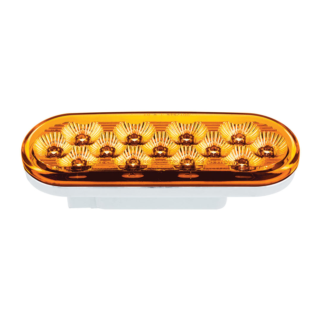 13 LED 6" Oval Double Fury Light (Stop &amp; Turn) - Red &amp; Amber LED/Clear Lens