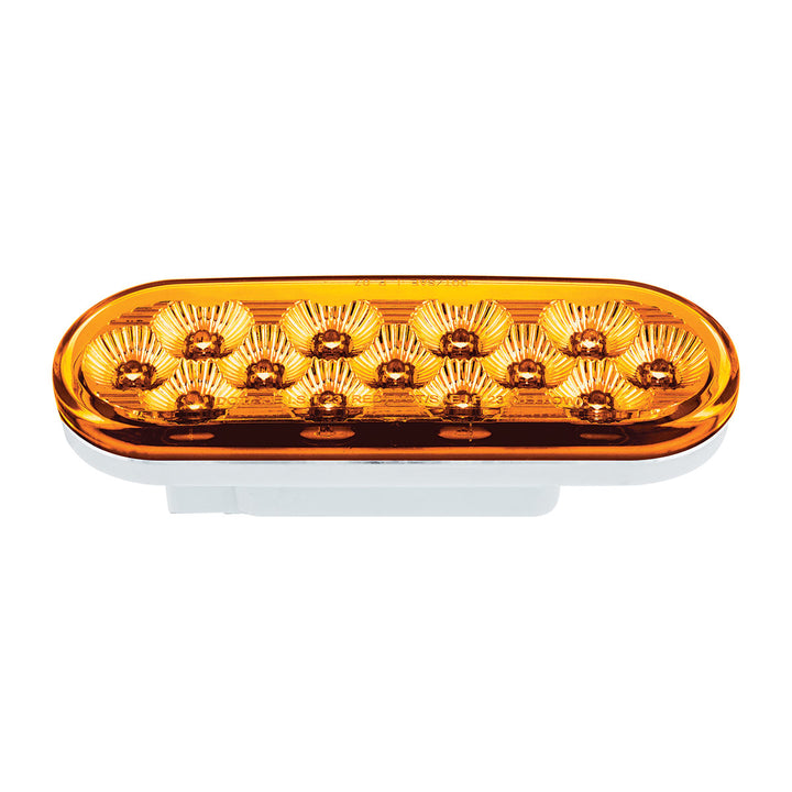 13 LED 6" Oval Double Fury Light (Stop &amp; Turn) - Red &amp; Amber LED/Clear Lens
