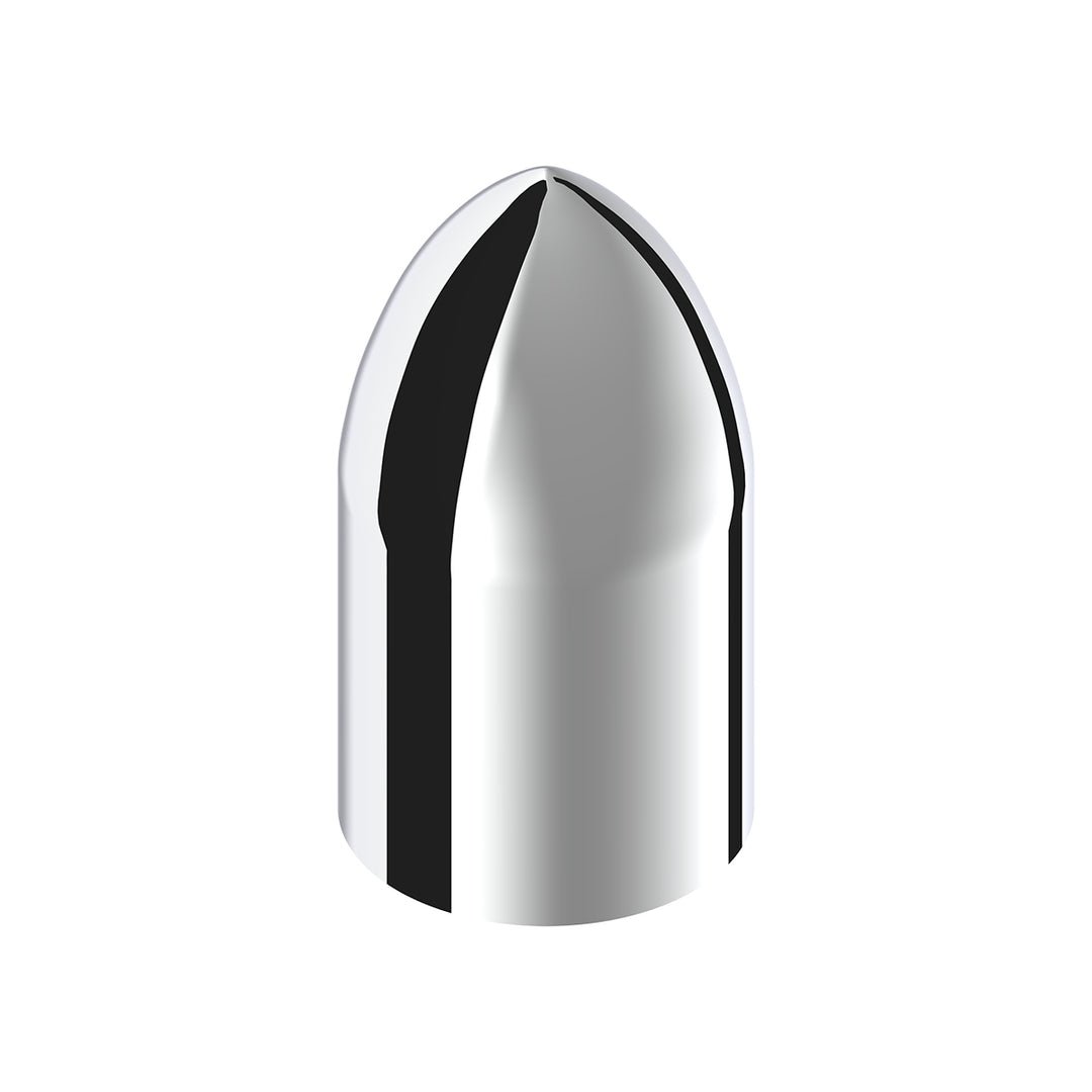 33mm x 3-7/8" Chrome Plastic Bullet Nut Cover - Thread-On (Bulk)
