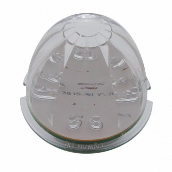 17 LED Dual Function Watermelon Flush Mount Kit With Low Profile Bezel - Red LED/Clear Lens