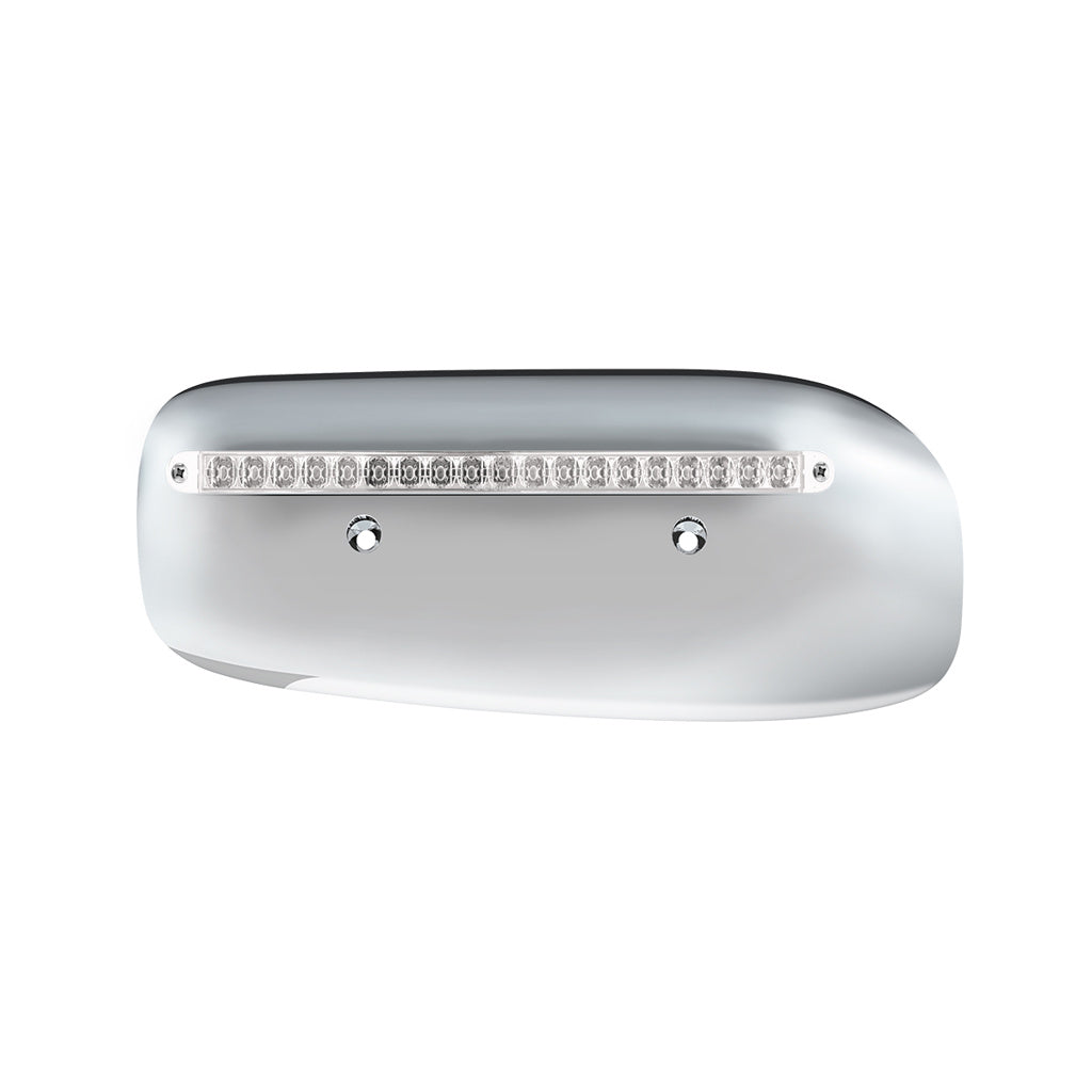19 LED Rear Headlight Housing Cover For 2008-2023 Peterbilt 389 (Driver) - Amber LED/Clear Lens