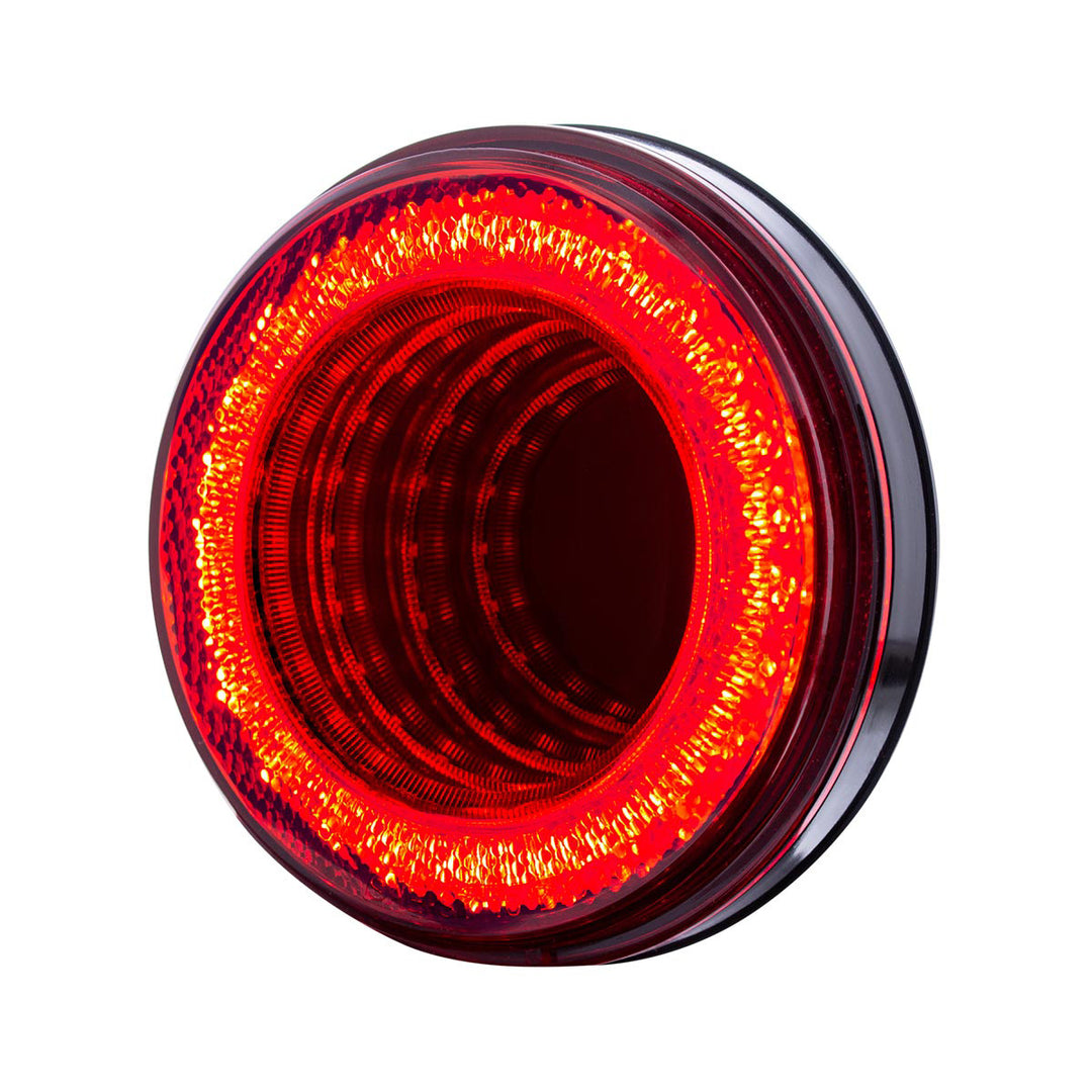 24 LED 4" Round Mirage Light (Stop, Turn &amp; Tail) - Red LED/Red Lens