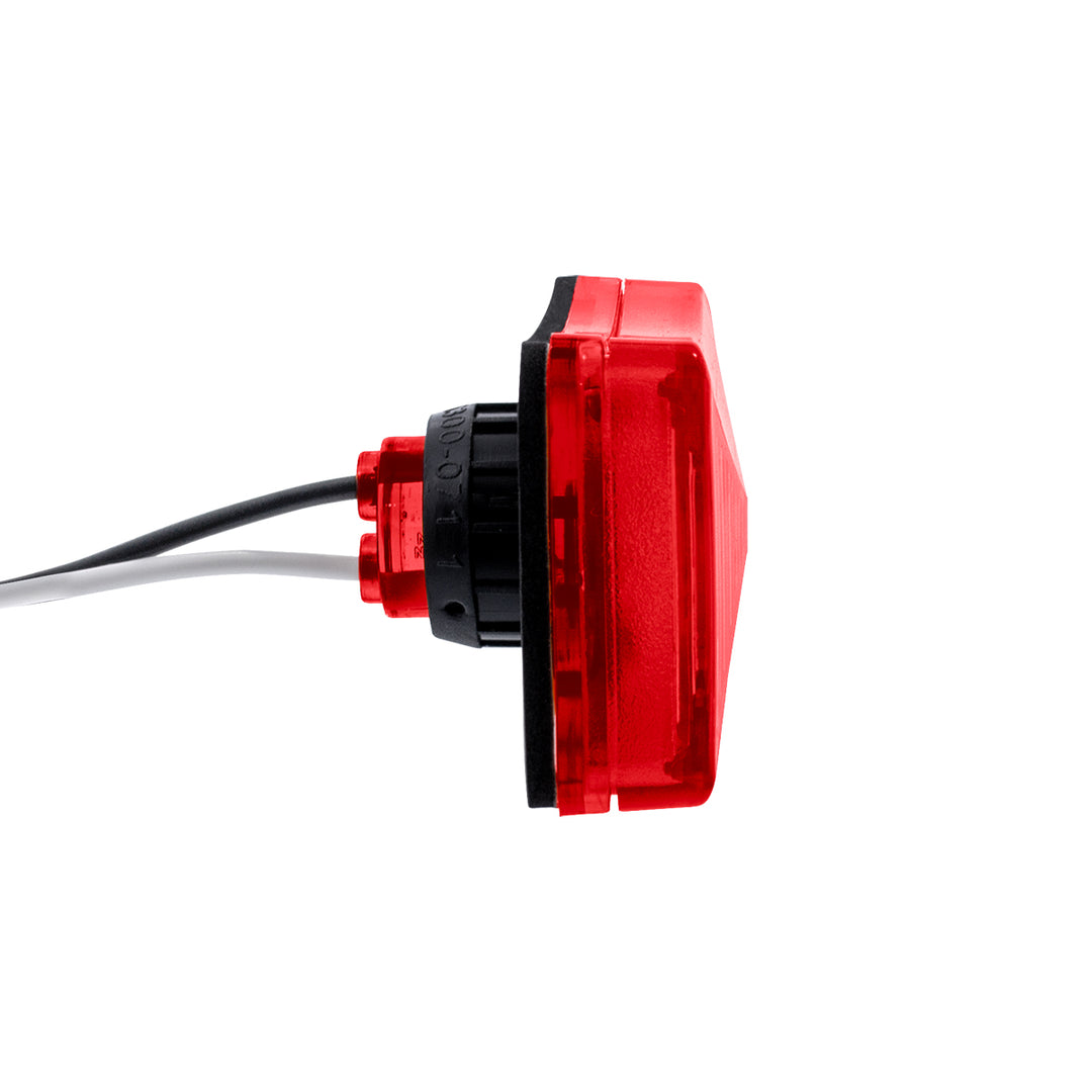 3 LED Rectangular Clearance/Marker Light - Red LED/Red Lens