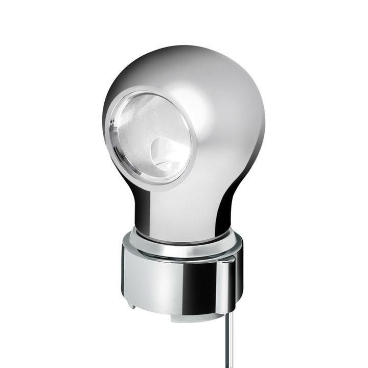 Thread-On Chrome Charlotte Style Gearshift Knob With LED 9/10 Speed Adapter - White LED