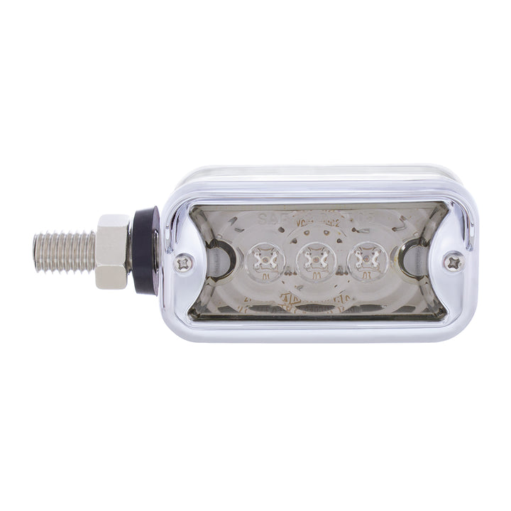 6 LED Single Function Double Face Light W/Visor - Horizontal Mount - Amber &amp; Red LED/Clear Lens