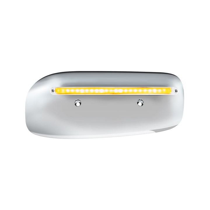 24 LED GloLight Rear Headlight Housing Cover For 2008-2023 Peterbilt 389 (Passenger) - Amber LED/Clear Lens