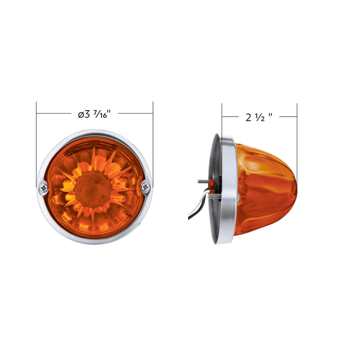 Glass Watermelon Light Kit With LED Light - Amber LED/Dark Amber Lens