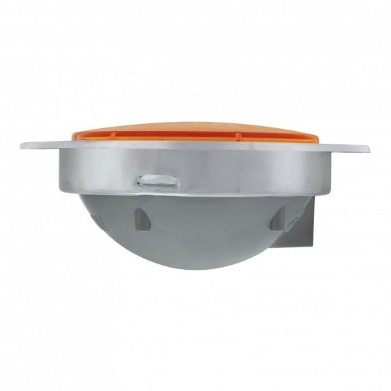 7 LED 4" Stainless Steel Flange Turn Signal Light - Amber LED/Amber Lens