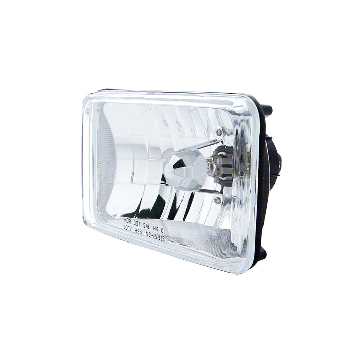 4" x 6" Crystal Rectangular Headlight, Glass Lens - High &amp; Low Beam
