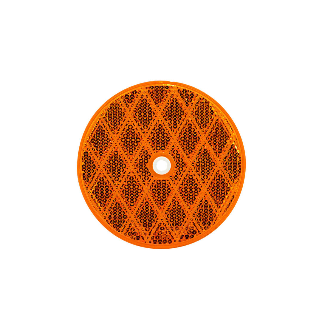 3/16" Round Center Bolt Reflector - Amber (10 Pcs)