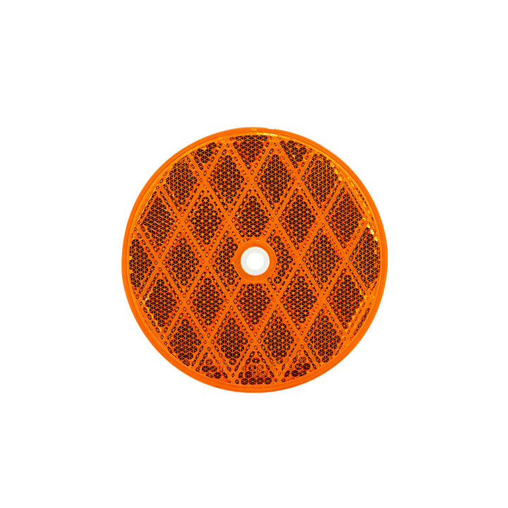 3/16" Round Center Bolt Reflector - Amber (10 Pcs)