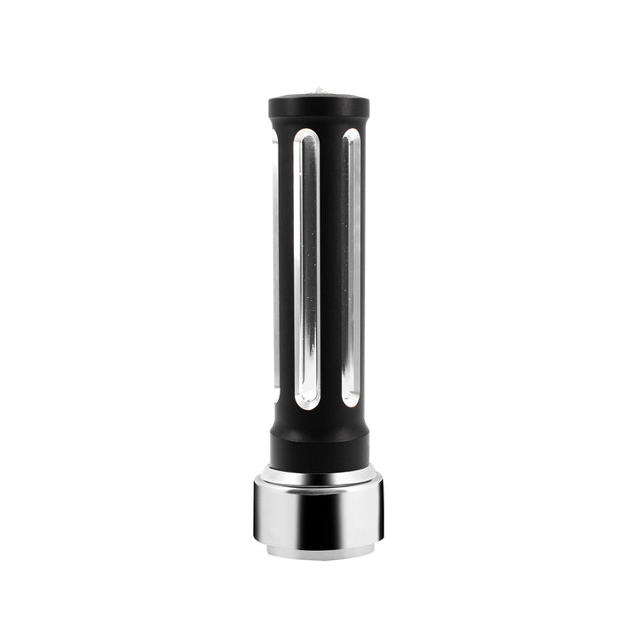 Thread-On Matte Black Sonoma Style Gearshift Knob With LED 9/10 Speed Adapter - Clear Crystal/White LED