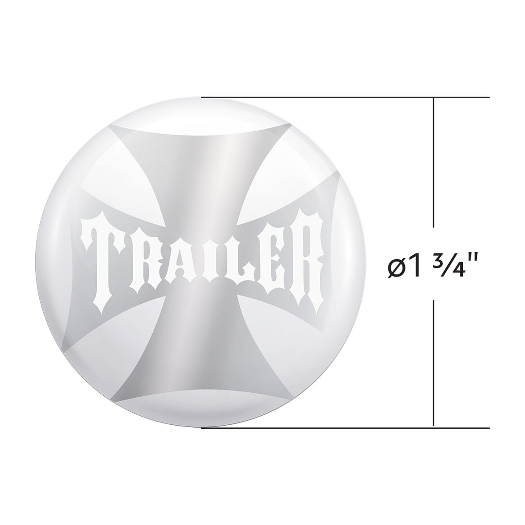 "Trailer" Maltese Cross Air Valve Knob Candy Color Sticker Only - Pearl White